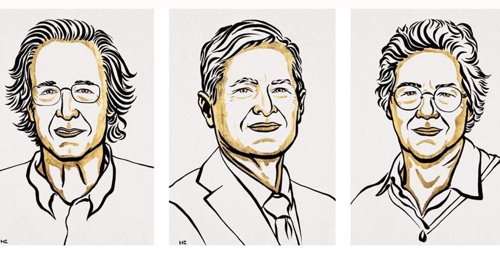 2023 के भौतिकी के नोबेल पुरस्कार विजेता पियरे एगोस्टिनी, फेरेन्क क्रॉस्ज और ऐनी एल'हुइलियर/ फोटो: निकलास एल्मेहेड