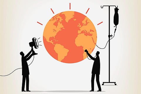 जरूरी है धरती के बिगड़ते स्वास्थ्य पर नजर के साथ-साथ उपचार; इलस्ट्रेशन: आईस्टॉक     