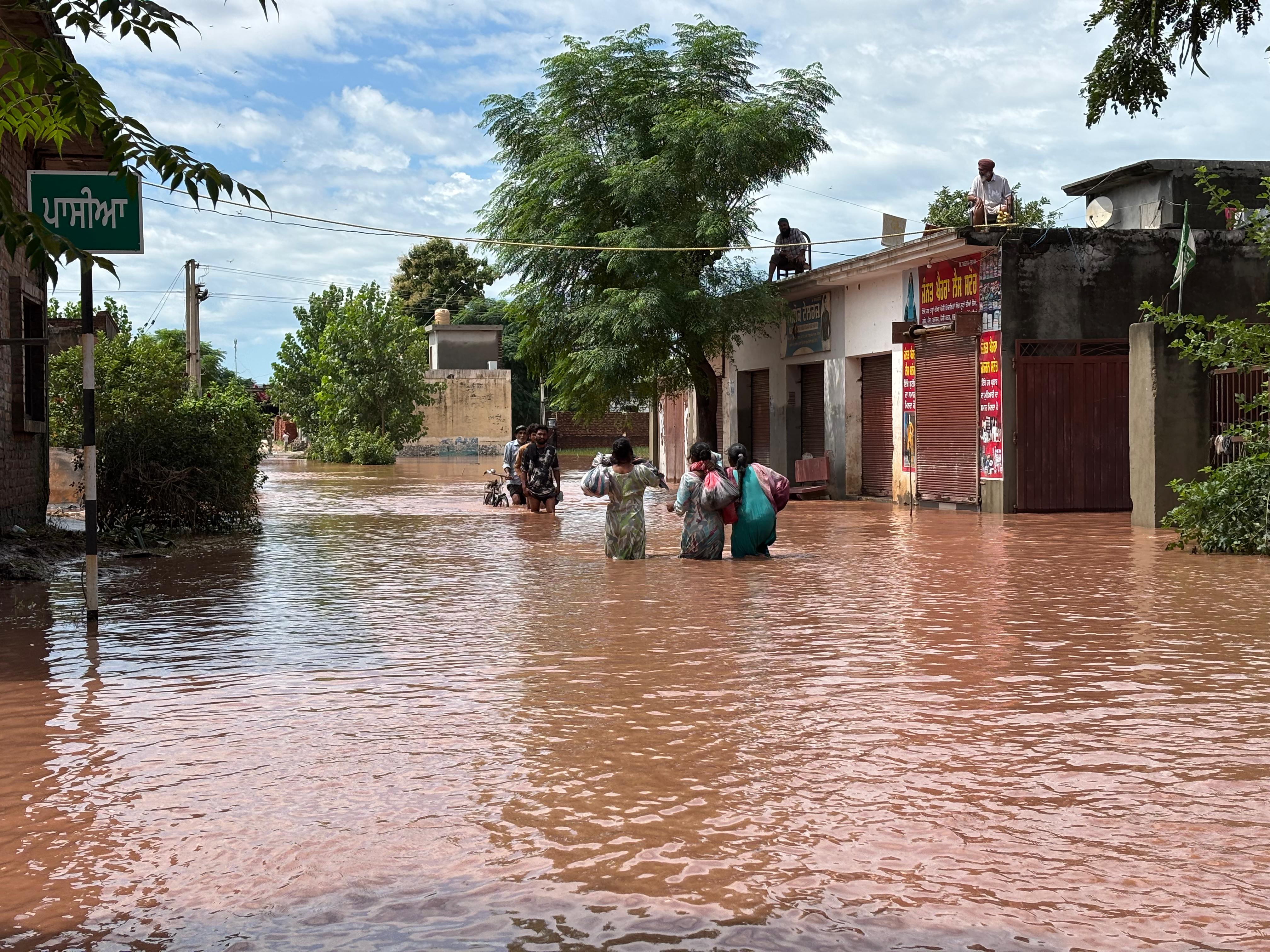 पंजाब के कई इलाकों में बाढ़ का पानी उतर नहीं पाया है। फोटो: मनदीप पूनिया