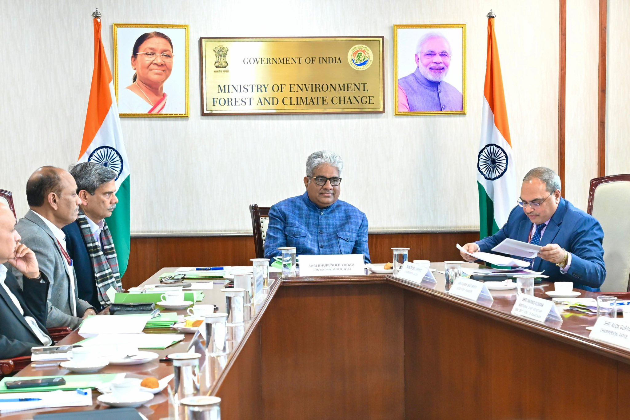 केंद्रीय पर्यावरण, वन एवं जलवायु परिवर्तन मंत्री भूपेंद्र यादव ने उच्चस्तरीय बैठक की अध्यक्षता की। फोटो- x@byadavbjp
