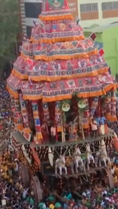 Sea of devotees take part in Chithirai Car Festival in Tiruchirappalli
