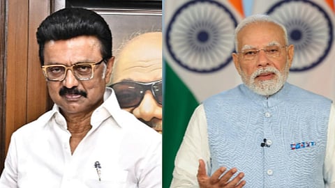 (L-R) MK Stalin, Narendra Modi