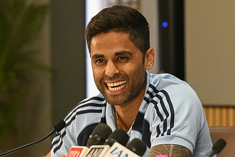 Suryakumar Yadav during the press conference announcing India’s T20I World Cup squad