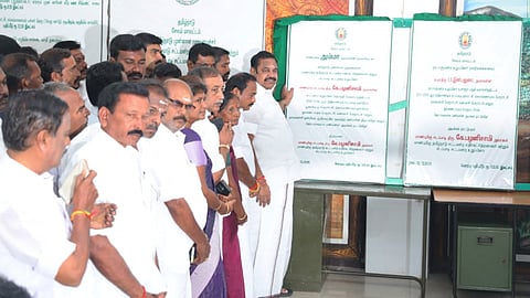 AIADMK general secretary Edappadi Palaniswami inaugurating a facility built through the MP LAD scheme in Salem on Monday