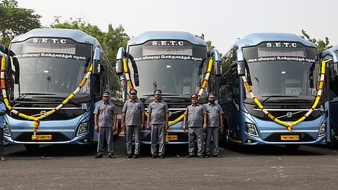 Chief Minister MK Stalin on Wednesday flagged off the services of 20 multi-axle air-conditioned luxury buses