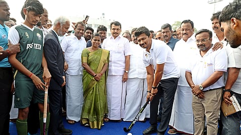 Udhayanidhi Stalin sets ball rolling at the new hockey stadium in Coimbatore