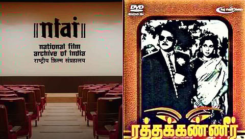 (L) National Film Archive of India, (R) Poster of Ratha Kanneer