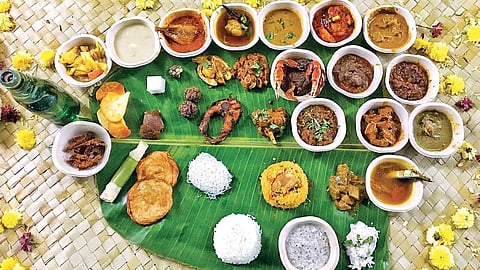A Tamil feast representing regional cuisine