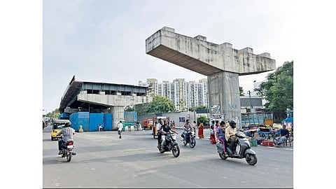 Construction of Ganeshapuram road over bridge hastened after a three-month delay