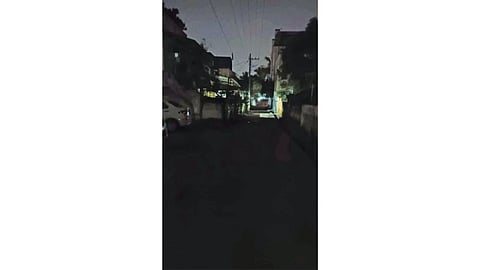 One of the poorly lit streets in Perungalathur
