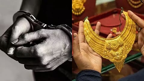Representative image featuring handcuffs and gold jewellery.