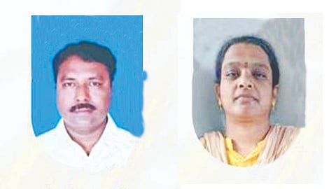 L-R: Southern Railway staff G Subramani, M Vani