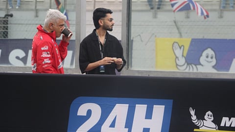 Ajith Kumar and Anirudh at the Marina Circuit
