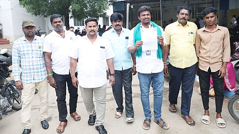  Members of the Jallikattu Commentators Association before submitting petition at Tiruchy Collectorate on Monday