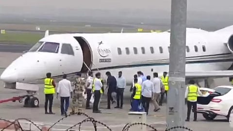TVK Vijay entering the private jet