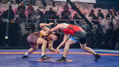 Visual from the Haryana Thunders and Dangal Warriors match