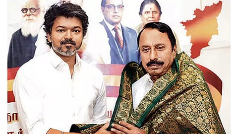 K A Sengottaiyan with TVK leader Vijay