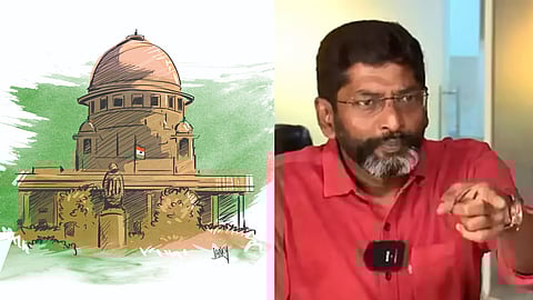 (L) Supreme Court, (R) YouTuber Savukku Shankar