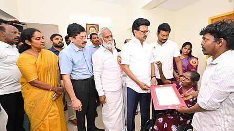 Chief Minister MK Stalin handed over the allotment orders to beneficiaries, along with select welfare assistance.