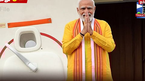 Prime Minister Narendra Modi arrived here on Friday to address the first political rally of the NDA at nearby Maduranthakam