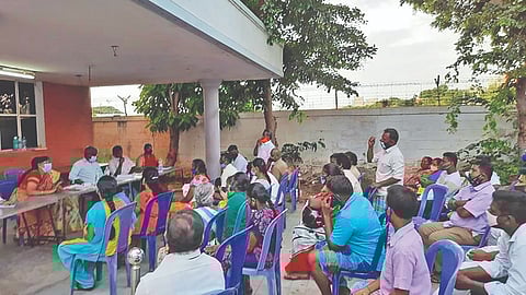 File photo of an area sabha meeting held last year