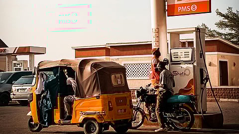 Image of a petrol pump used for representative purpose