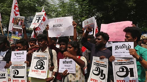 Protest over Hindi imposition