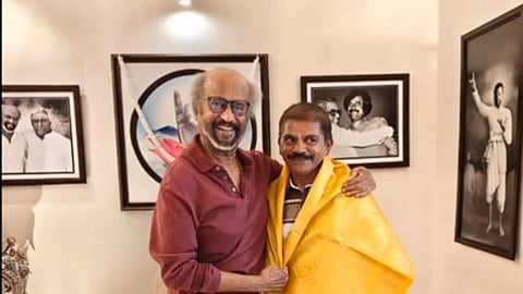 Actor Rajinikanth with his fan