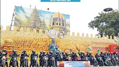 Bikers of the motorcycle expedition at the conclusion ceremony in Chennai on Saturday
