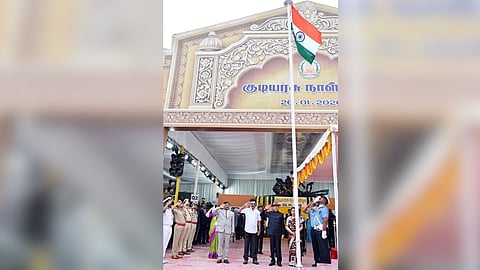 Governor RN Ravi unfurls National Flag