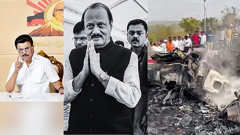 CM Stalin, Ajit Pawar plane crash site 