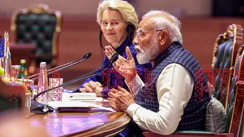 Prime Minister Narendra Modi and European Commission President Ursula von der Leyen