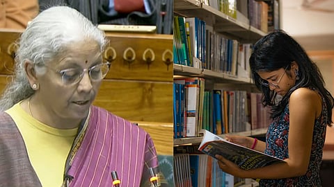 Union Finance Minister Nirmala Sitharaman and representative Image for university 