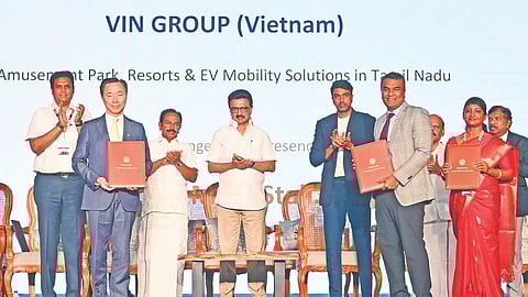 Chief Minister MK Stalin at the event where the State signed the MoU with Vingroup