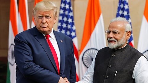 (L) Donald Trump, (R) Narendra Modi