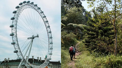 (L) Ferris wheel, (R) Forest trek