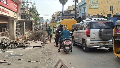Traffic chockablock as stormwater drain work making no progress