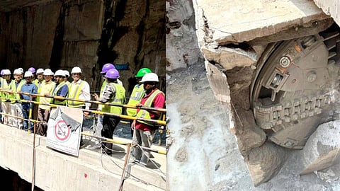 Tunnel boring machine Noyyal completed its task at Mandaveli shaft on February 7.
