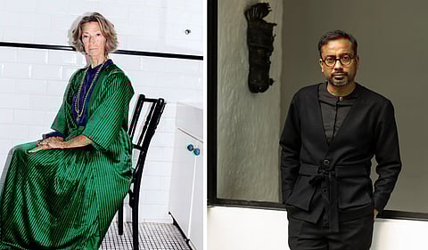 (L_R) From one of their collections,  Sanjay Garg