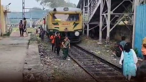 Suburban train services halts