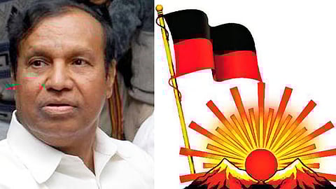 (L) DMK treasurer TR Baalu