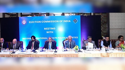 Chief Election Commissioner Gyanesh Kumar chairing a poll preparation meeting in Chennai on February 26
