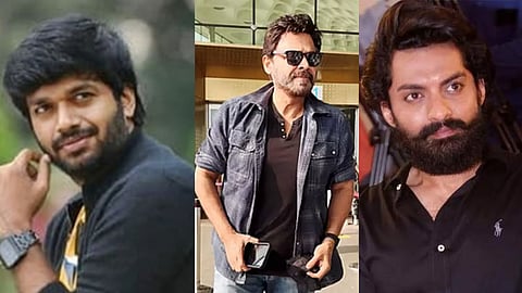 (L-R) Anil Ravipudi, Venkatesh, Nandamuri Kalyan Ram