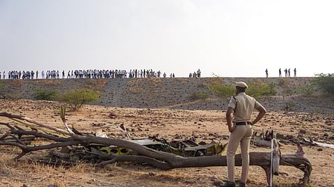 Wreckage of the chartered plane carrying Maharashtra Deputy Chief Minister Ajit Pawar lie mangled and burnt after the aircraft crashed during landing near Baramati airport, in Pune district, Maharashtra, Wednesday, Jan. 28, 2026.