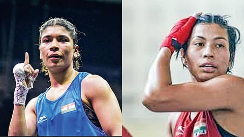 (L-R) Nikhat Zareen and Lovlina
Borgohain