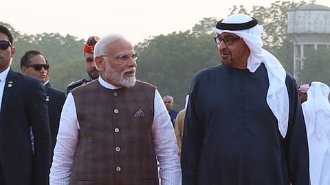 Prime Minister Narendra Modi and UAE President Sheikh Mohamed bin Zayed Al Nahyan