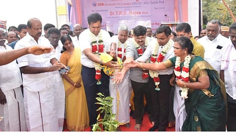 TRB Rajaa laying foundation for Textile Park in Tiruvarur (file photo)