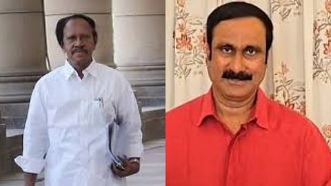 L-R: M Thambidurai and Anbumani Ramadoss