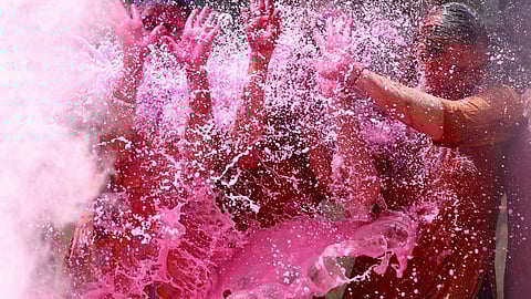 Holi celebration in north Chennai 