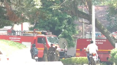 Students and vehicles being immediately evacuated from the explosives factory site and fire engines are kept ready in the premises. 